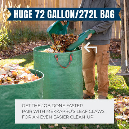 MEKKAPRO Big Gulp Lawn Bags, 3-Pack 72 gallons Leaf Bags with Reinforced Handles, Reusable Yard Waste Bags, Garden Waste Bag, Garden Bags for Debris, Lawn and Leaf Bags, Yard Bags, Leaf Collector