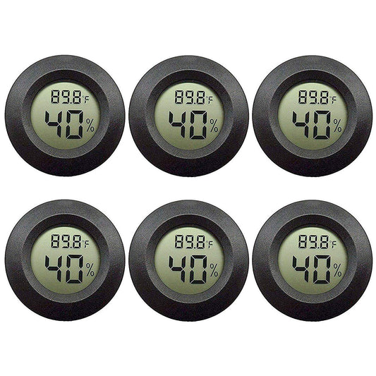 EEEkit 6-Pack Thermometer Hygrometer, Humidity Temperature Meter Gauge with LCD Monitor for Home Greenhouse Basement