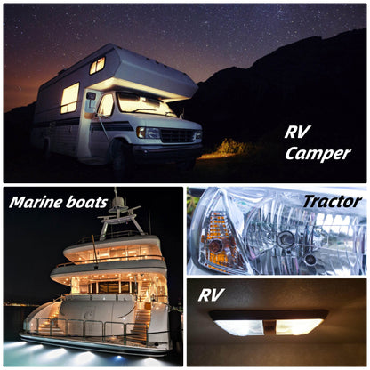 BA15S Led 12V Landscape RV Camper Interior Light Bulbs,1156 1141 2700k Warm White,DC Bayonet Single Contact Base,AC10-24V DC10-30volt Low Voltage BA15S Bulbs for Marine Boat Trailer Lights,5Pack