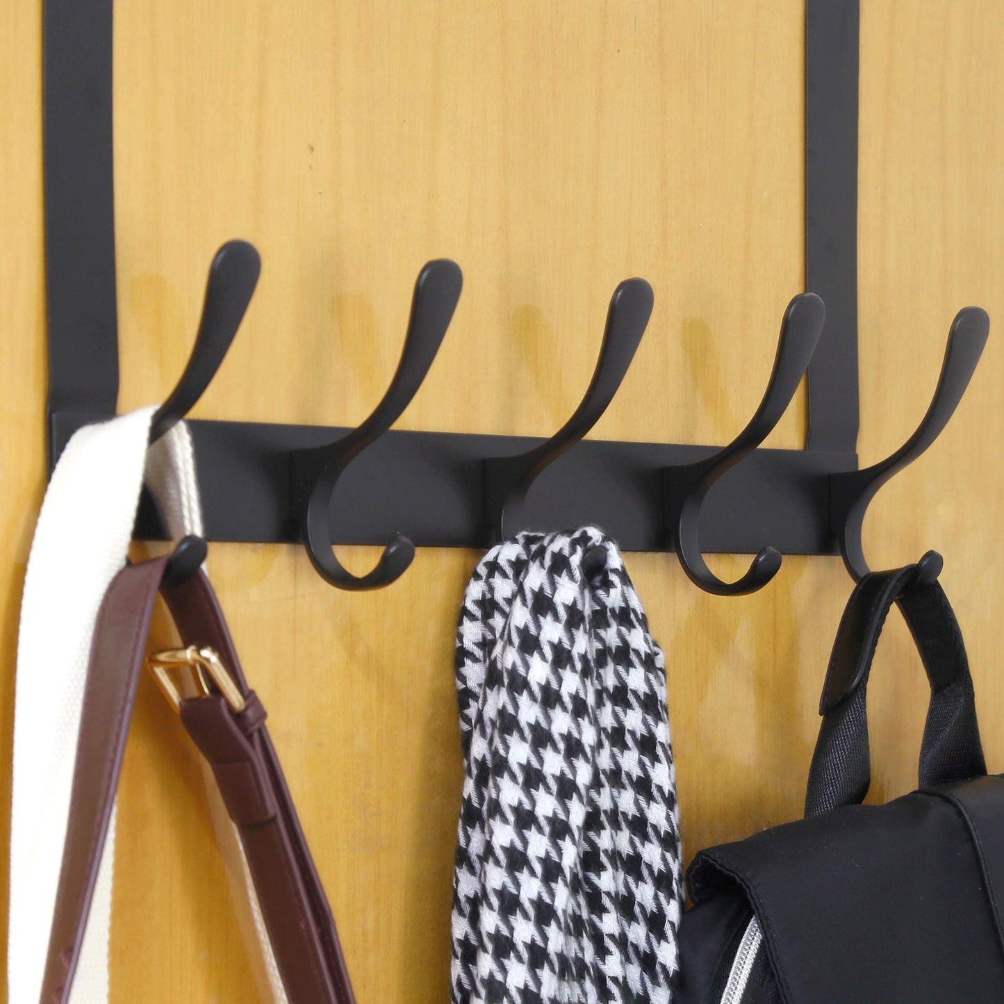 WEBI Over The Door Hooks for Hanging,Door Hanger,Over The Door Towel Rack,Over Door Coat Rack for Towels,Clothes,Bathroom,Black