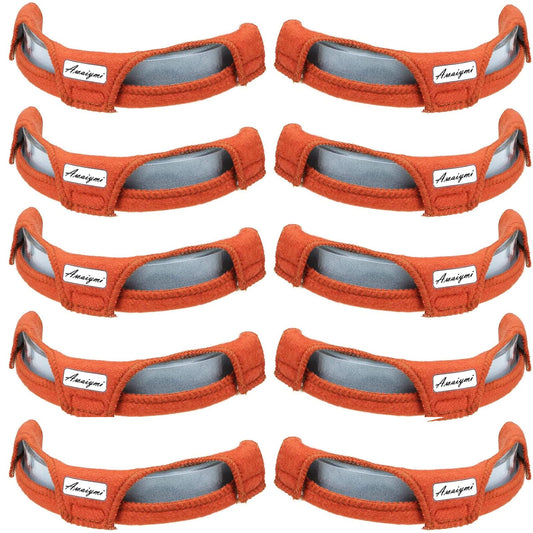 Awaiymi 10Pcs Hard Hat Sweatband Washable, Cotton Hard Hat Liner,Reusable Hard Hat Accessories, Antiperspirant Belt Air Cushion Sweatband Helmet Comforter Pad, Orange