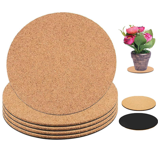 FUNSUEI 5 PCS 12 Inch Cork Plant Mat, Round Cork Plant Coasters for Gardening, Indoor Outdoor Pots, Coaster, DIY Craft Project