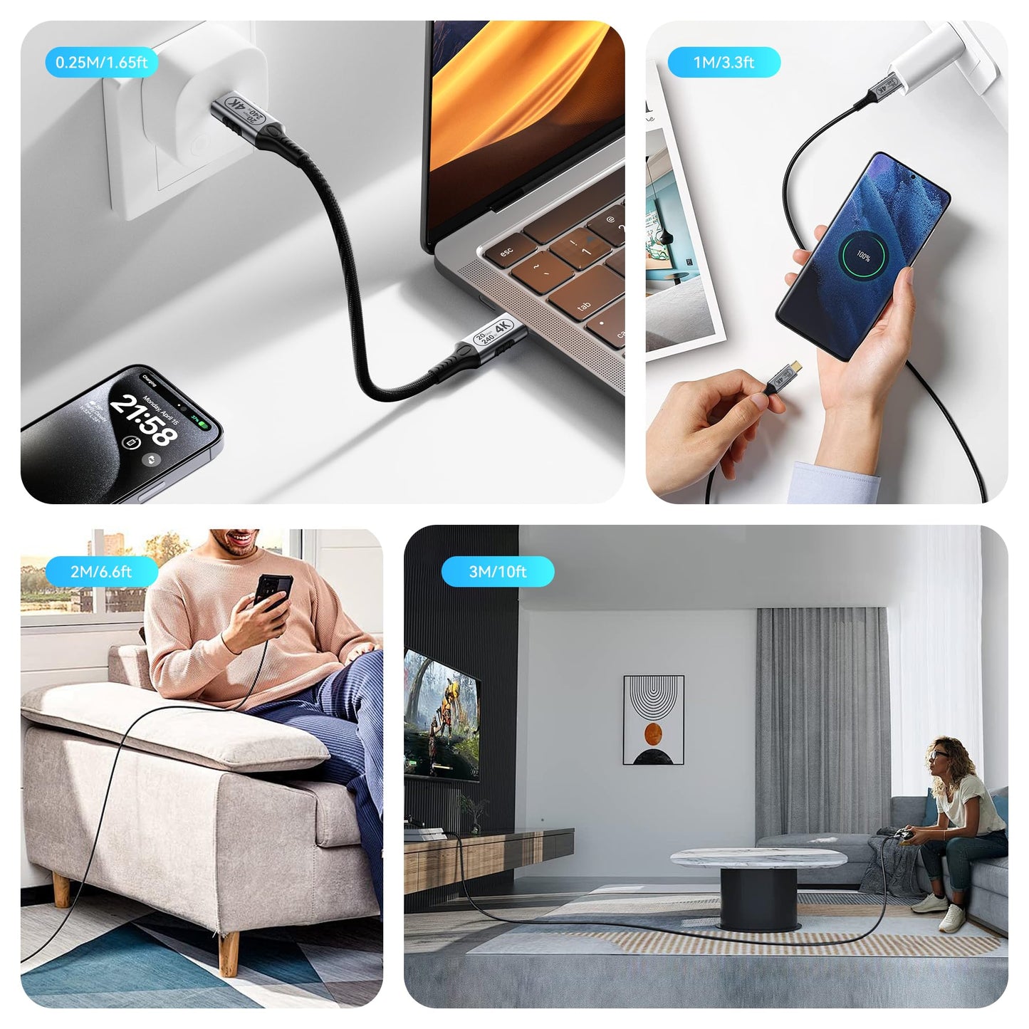 USB c Cable,high Speed USB c Cable,USB c Cable Fast Charging,USB c Cable 20gbps,USB c Cable 240w,USB c Video Cable,USB 3.2 Cable,USB c to USB c 10ft,Long USB c Data Cable