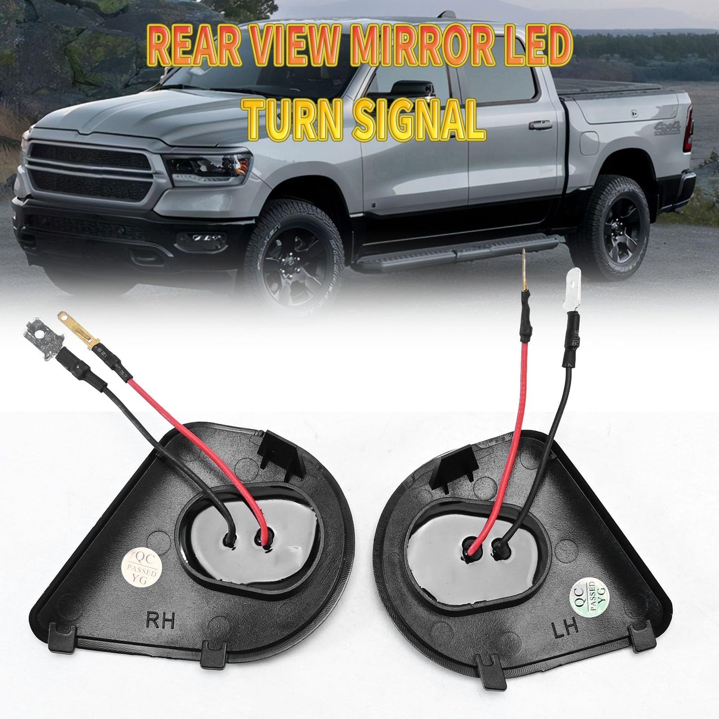 EATAKWARD 2Pcs LED Side Mirror Puddle Light Lamps Assembly Replacement for 2010-2019 Dodge Ram 1500 2500 3500 4500 5500 Pickup Trucks Towing Mirror Lights 6000K Driver and Passenger Side White