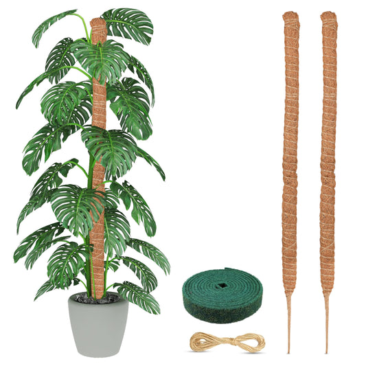 EcoNour Moss Pole for Plants (2-Pack) 63-Inch | Monstera Plant Support for Plant Climbing and Growth | Elevate Your Indoor Garden | Plant Support for Indoor Potted Plants to Grow Upwards