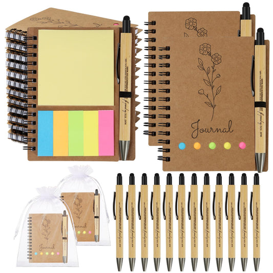 12 Sets Thank You Gifts, Employee Appreciation Gifts, Inspirational Notebooks With Sticky,Inspirational Pens And Gift Bags,Mini Motivational Notebooks for Employee Teacher Staff Coworker