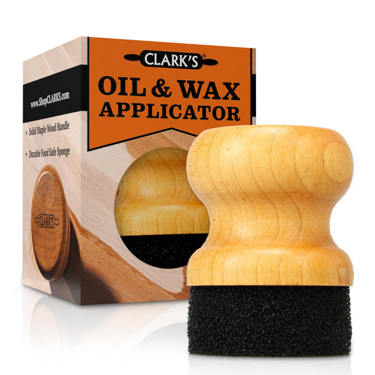 CLARK'S Round Applicator for Oil and Wax - Enhanced V2 Design - Ideal for Cutting Boards - Butcher Blocks - Wood Utensils - Cutting Board Oil Applicator - Cutting Board Sponge
