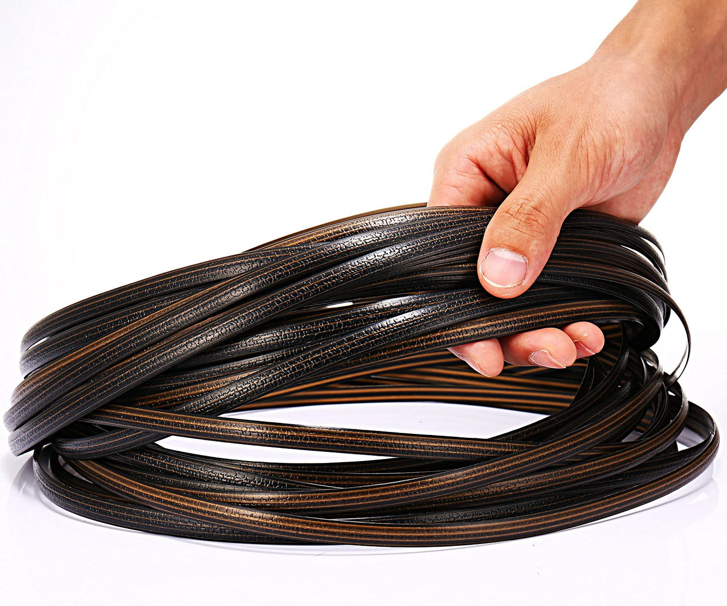 260 ft Wicker Repair Kit, Synthetic Rattan Furniture Fix Kit Brown Flat Plastic Weaving Material for housing Furniture and Garden Chair Basket Patio Conversation Furtinue-Gradiant Coffee