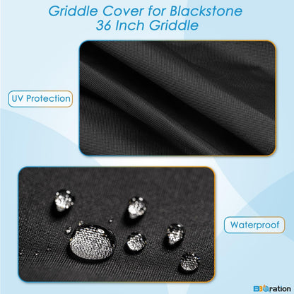 BBQration BBQ Cover for 36 Inch Blackstone Griddle, Heavy Duty 600D Flat Top 1528 Griddle Cover for Blackstone 36” and Similar Sized Barbecue