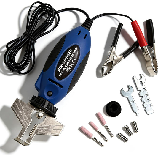 Electric Chainsaw Sharpener Kit 12V Mini Power Chain Saw Sharpen Tool Set, High Speed Chainsaw Sharpener with 3 Sizes High Hardness Diamond Sharpening Wheels Accessories for Garden Worker