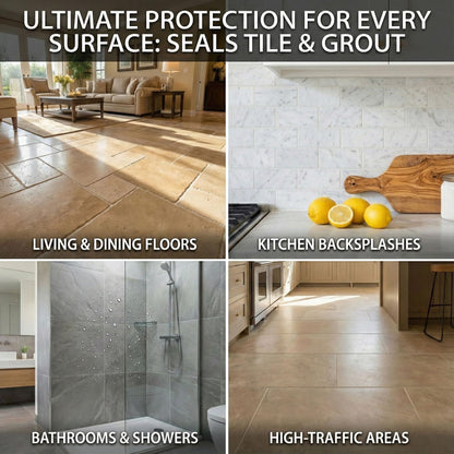 Meuvcol Grout Sealer,17.6 OZ Waterproof Grout Sealer for Shower, Floor Tiles, Kitchen - 100% Safe Tile Sealant Spray - Long Lasting Clear Sealant for Stone, Bathroom, Marble - Indoor & Outdoor