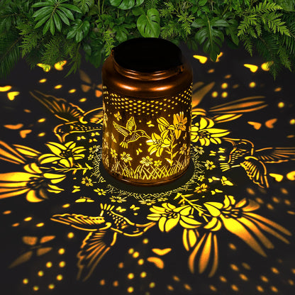 Hummingbird Solar Lanterns Outdoor Garden Decor, Waterproof Solar Lights Outdoor, Hanging Metal LED Patio Lights Garden Decoration Gift for Backyard, Yard, Landscape, Lawn, Pathway. Gifts for Woman.