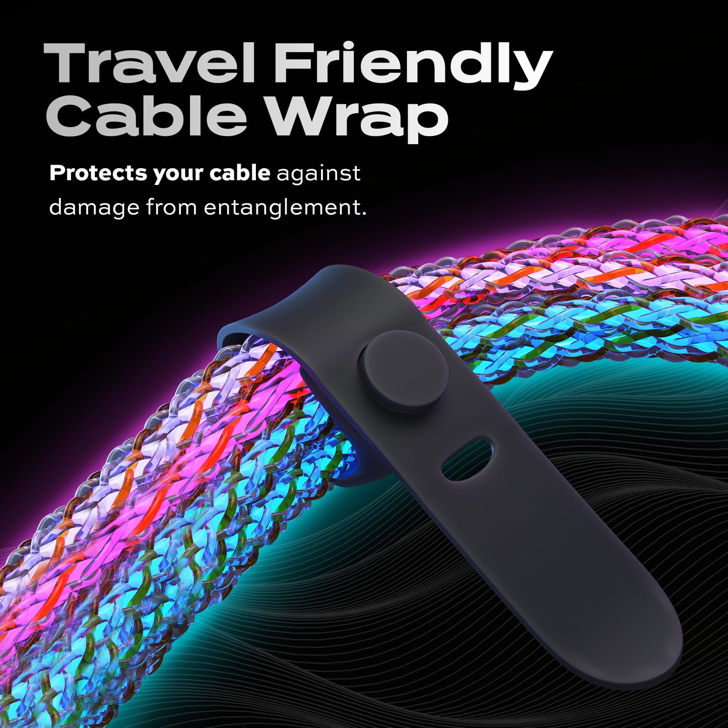 Statik Globright Braided Light Up Charger - Glowing & Durable LED Phone Charger w Enabled Data Transfer - 100W Fast Charger Magnetic Charging Cable w Unbreakable 6ft Nylon Cord, USB-C to i-Product