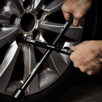EPAuto 14" Heavy Duty Universal Lug Wrench, 4-Way Cross Wrench, Black