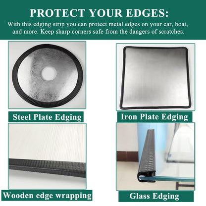 U Shape Rubber Seal Edge Strip Trim Guard for Panels, Car Doors, Steel Plates, Hatches, Table Corners, Fits Edge 1/32 to 1/4 Inch, 10Ft Length