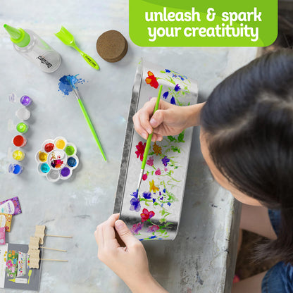 Paint & Plant Flower Growing Kit - Kids Gardening Science Easter Gifts for Girls and Boys Ages 6 7 8 9 10 Years Old - STEM Arts & Crafts Project Activity - Grow Your Own Cosmos, Zinnia & Marigold Garden