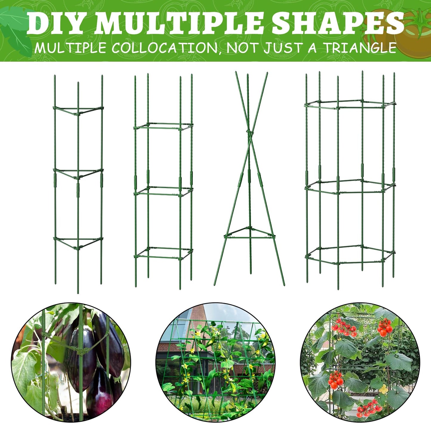 Fabulas Tomato Cages - Garden Plant Stakes Support 3Pack48
