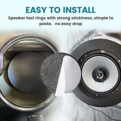 NuIth 6.5 inch Speaker Foam Rings, 6.5”Foam Speaker Enhancer, High Rebound Sponge Bass Blocker Kit, Self Adhesive Car Door Speaker Foam Baffles Enhancer, 4PCS