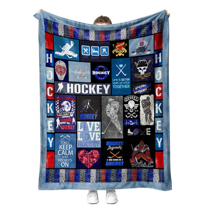 Hockey Blanket Hockey Gifts for Boys Kids Men Women Soft Cozy Fleece Throw Blanket for Couch Bed Sofa Xmas Decor Bedding 50'' x 60'' (Hockey Blanket 06)