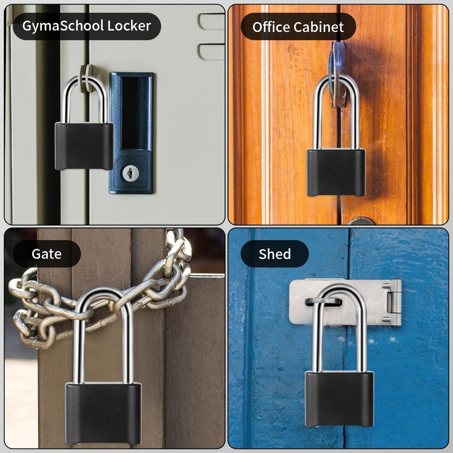Heavy Duty Padlock, 4-Digit Combination Lock for Outdoor, Secure Locker Lock for Gym Lockers, Gates, Sheds, Fences, Cabinets & School Use (Short-2pack)