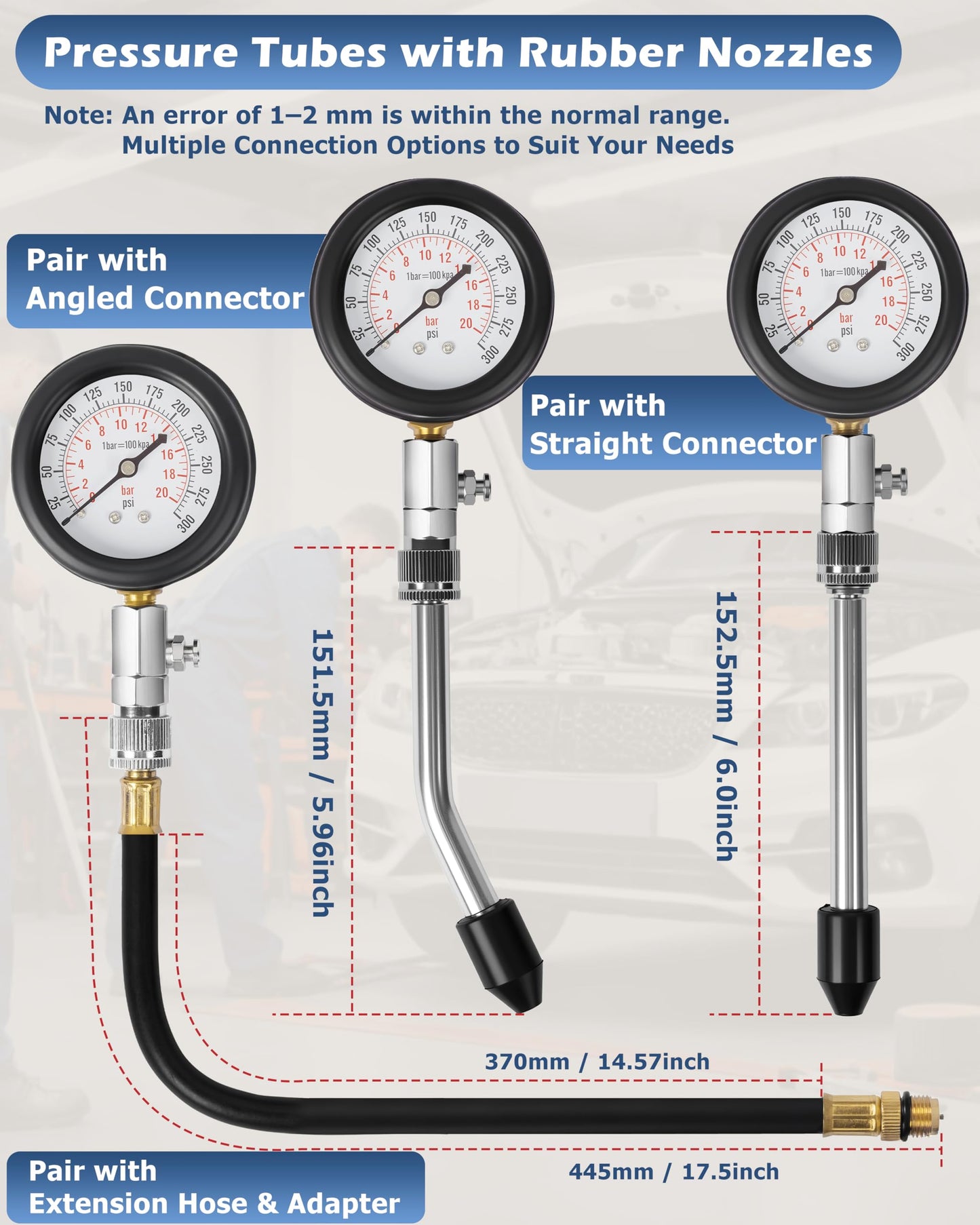 DAYUAN Professional Petrol Engine Compression Tester Kit Set for Automotives and Motorcycles