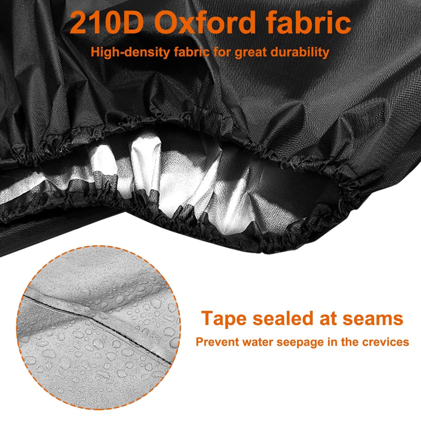 Uranshin 2 Pack Patio Chair Cover, Waterproof, Black, Oxford Cloth, 25.2"L x 25.2"W x 47.24"H