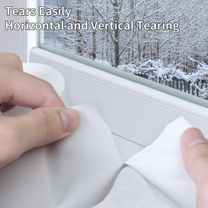 MILEQEE Cloth Duct Window Seal Strip Tape for Winter, 1.89in x 66FT, Weather Stripping Sealing Insulation Tape for Windows and Door, Easy Tear Sealer Draft Blocker White
