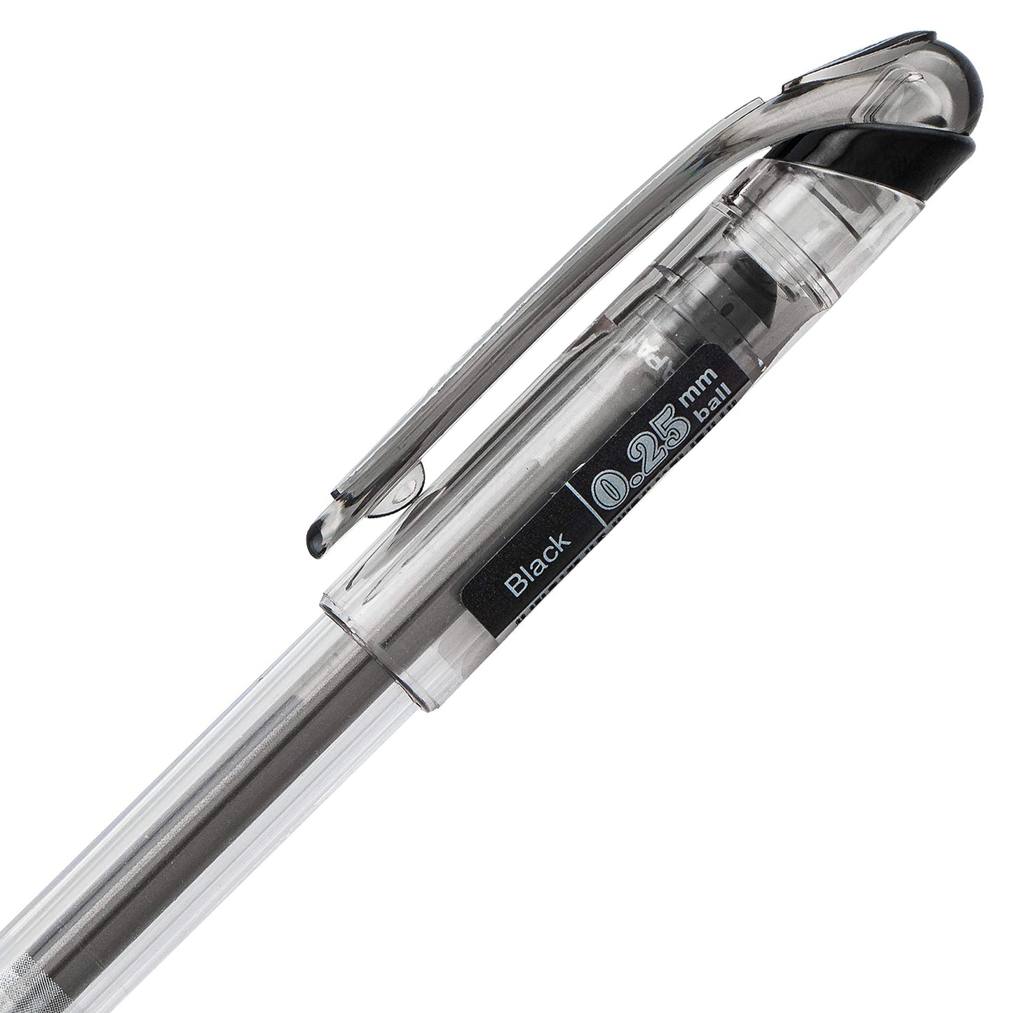 Pentel Arts Slicci Liquid Gel Rollerball Pens, Art, Sketching, Journaling, 0.25mm Extra Fine Point, Black Ink, BG202A, Box of 12