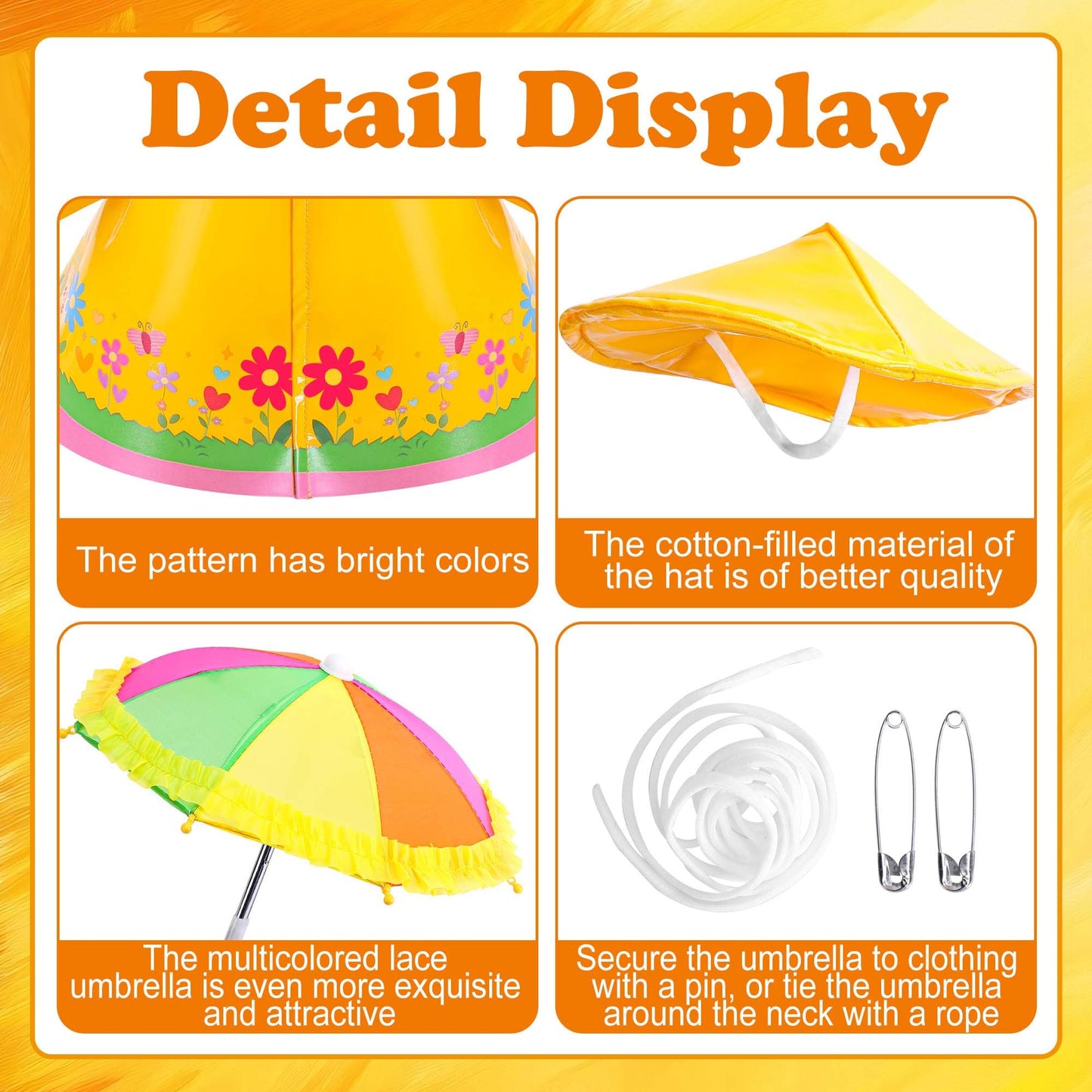 3 Pcs/Set Raincoat Porch Goose Outfits, Lawn Goose Statue Raincoat Costume, Yard Goose Clothes Raincoats Umbrella Hat Outfit for 23" Statue Patio Garden Decoration