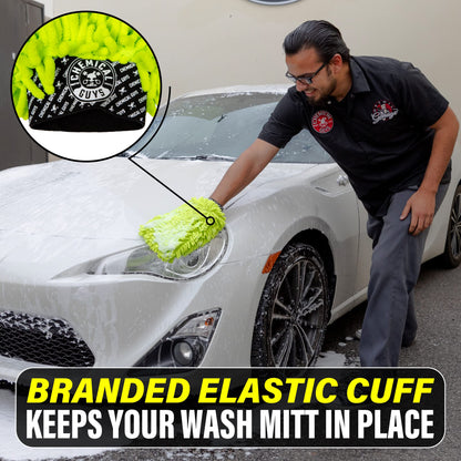 Chemical Guys Chenille Premium Scratch-Free Microfiber Wash Mitt Green, Great for Cars, Trucks, SUVs, RVs & More (2 Pack)
