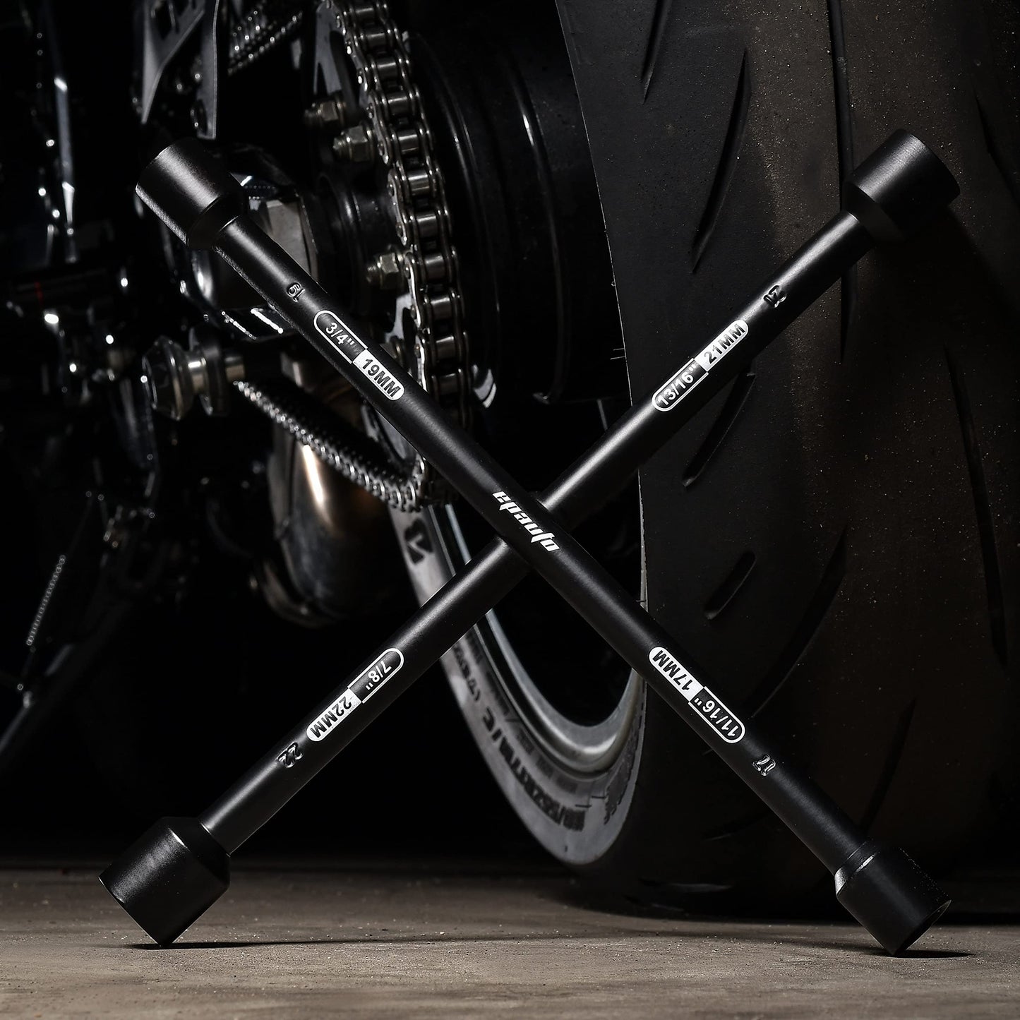 EPAuto 14" Heavy Duty Universal Lug Wrench, 4-Way Cross Wrench, Black