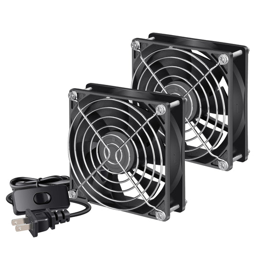GDSTIME Small EC Cooling Fans, Dual 90mm 92mm x 25mm AC EC 80V-240V Brushless Axial Muffin Cooling Fan for Window Computer Case Greenhouse CPU Incubator Medical Devices Industrial DIY