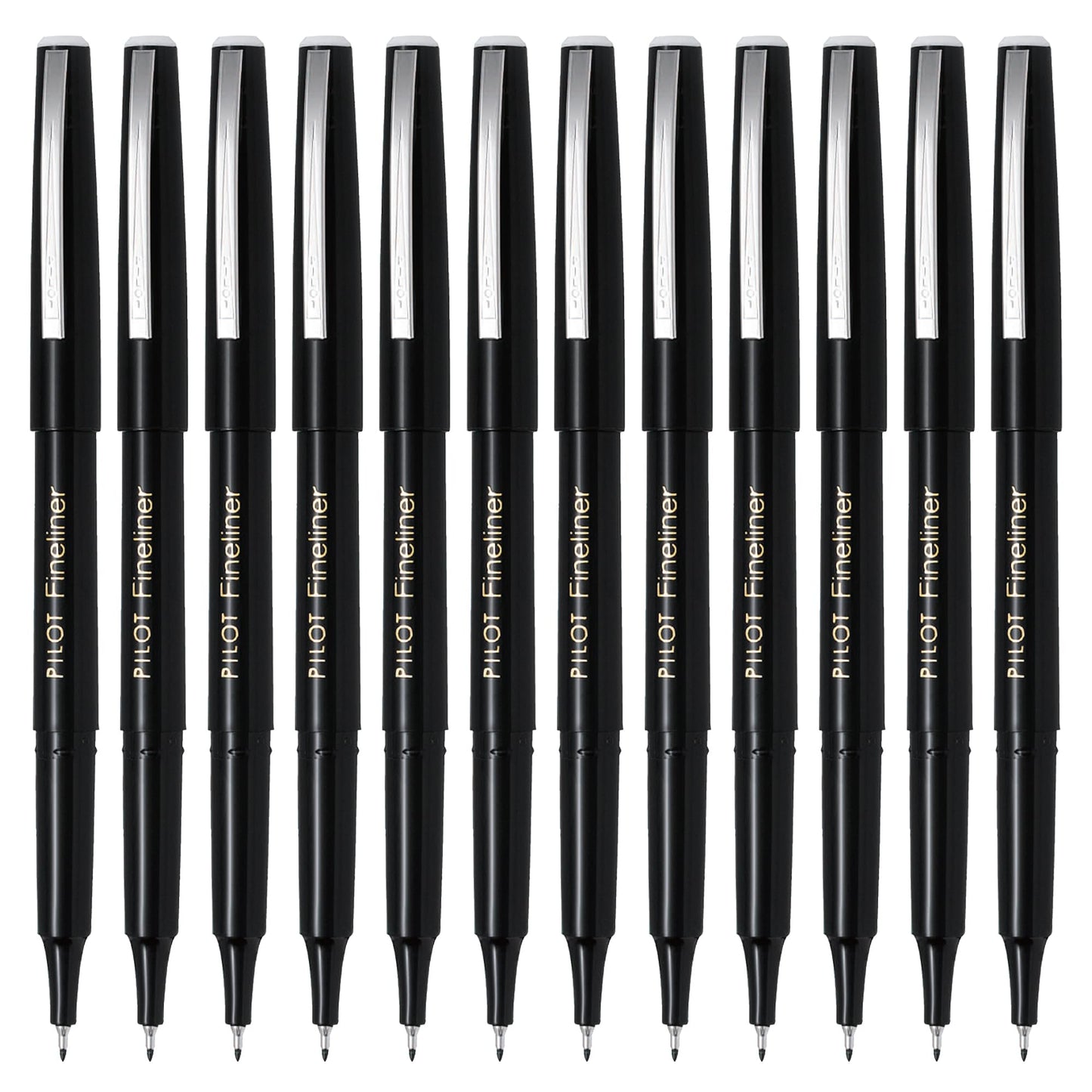 Pilot Fineliner Marker Pens, Fine Point, Black Ink, Dozen Box