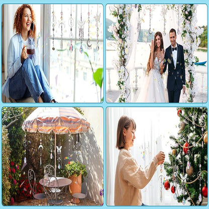 400pcs Sun Catchers Making Supplies Kit,DIY Suncatchers,Crafts and Art for Adults Hanging Prism Sun Catcher with Crystals Rainbow Maker for Indoor Window Home Wedding Garden Christmas Decor