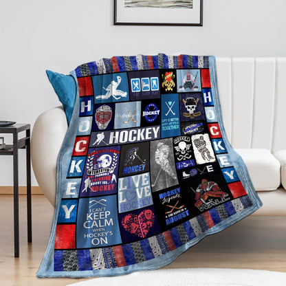 Hockey Blanket Hockey Gifts for Boys Kids Men Women Soft Cozy Fleece Throw Blanket for Couch Bed Sofa Xmas Decor Bedding 50'' x 60'' (Hockey Blanket 06)