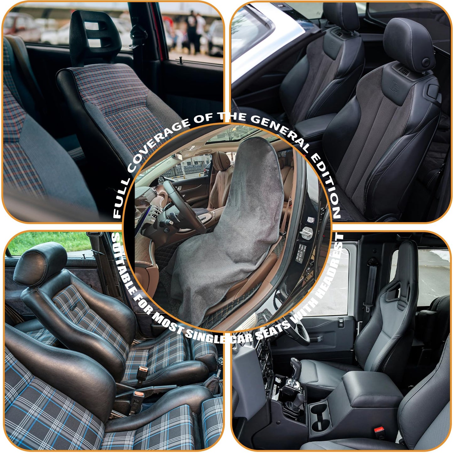 Car Seat Cover, Waterproof Car Seat Cover Front Seats Sweat Towe Bucket Seat Covers Universal Protector for Sport, Gym, Beach, Swimming, 1 Pc Black