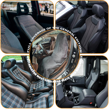 Car Seat Cover, Waterproof Car Seat Cover Front Seats Sweat Towe Bucket Seat Covers Universal Protector for Sport, Gym, Beach, Swimming, 1 Pc Black