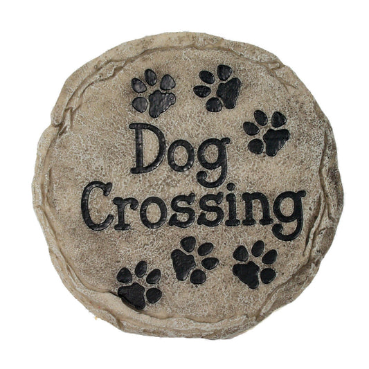 Spoontiques Dog Crossing Stepping Stone Outdoor Garden Décor, Multi, One Size