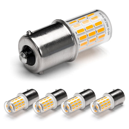 BA15S Led 12V Landscape RV Camper Interior Light Bulbs,1156 1141 2700k Warm White,DC Bayonet Single Contact Base,AC10-24V DC10-30volt Low Voltage BA15S Bulbs for Marine Boat Trailer Lights,5Pack