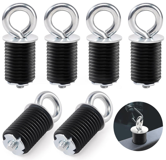 DAYDOOR Tie Down Anchor, ATV Anchors Compatible with Polaris RZR 800 900 1000 XP Turbo Pro Sportsman 450 570 850 ACE with 1" Hole Polaris RZR Accessories(6 Pcs,Black)
