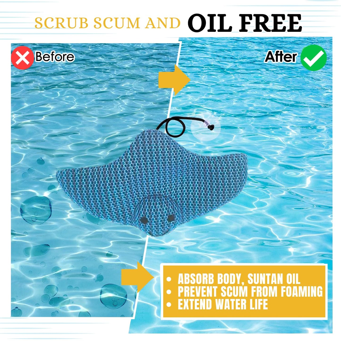 2 Pack Hot Tub Scum Absorber – Reusable Oil-Absorbing Sponges for Hot Tub, Spa & Pool – Eco-Friendly Hot Tub Cleaner & Scum Sponge – Jacuzzi Accessories & Pool Cleaning Supplies