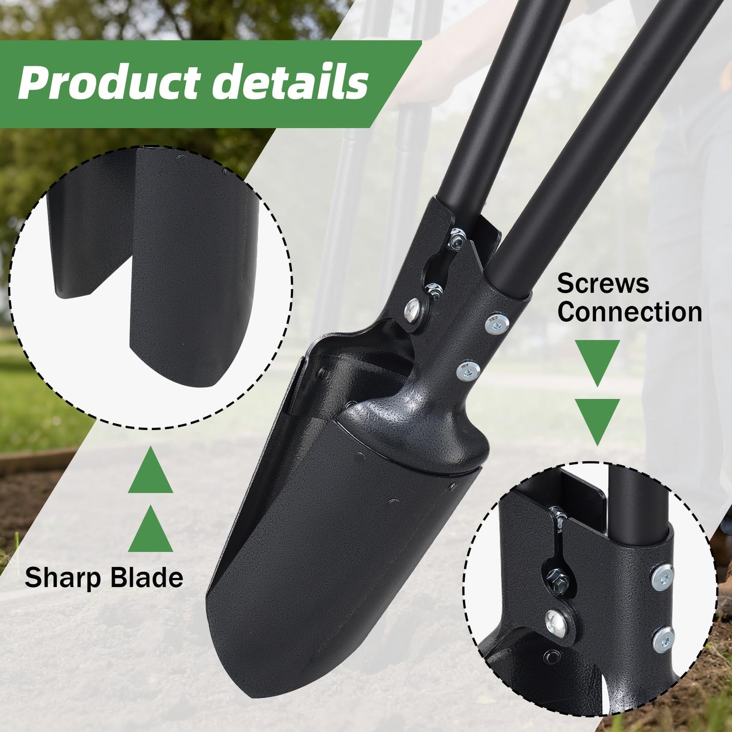Post Hole Digger,54 Inch Heavy Duty Metal Hole Digger Tool for Digging,Grey Manual Tool for Transplant, Camping,Gardening.