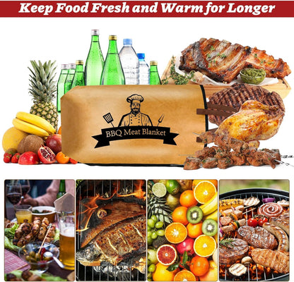 21in BBQ Blanket for Resting Meat - Reusable Meat Resting Bag for Brisket, Beef, Pork Shoulder & Turkey IPerfect Valentine's, Birthday for Grill Lovers