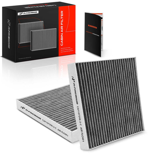 A-Premium 2-PC Cabin Air Filter with Activated Carbon Compatible with Chrysler 200, Sebring & Dodge Avenger, Caliber, Journey & Jeep Compass, Patriot & Ram, 2007-2017, Replace# 5058693AA