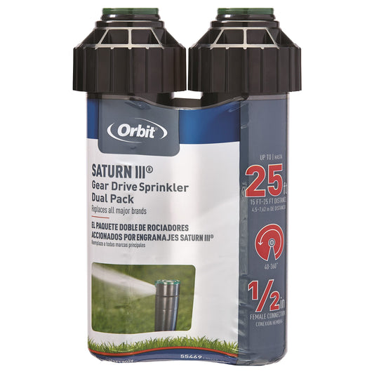 Orbit 55469 – Sprinkler Saturn III Medium Scope, pre-Installed with Nozzle, 5.50 x 11 x 17 cm, Black/Green