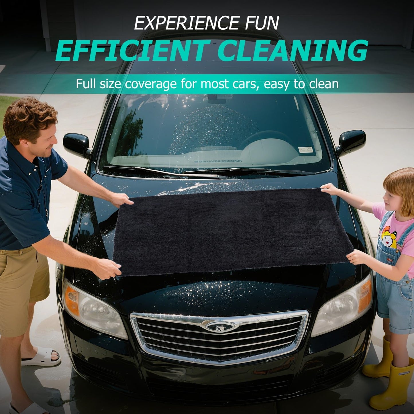 2-Pack Microfiber Towels for Cars, 1300 GSM Premium Ultra-Soft Microfiber, (Double-Sided 35" X 27.5" & 19.7" X 11.8") Towels are Great for Car and Home Cleanups, No Streaks, Scratches Or Water Spots