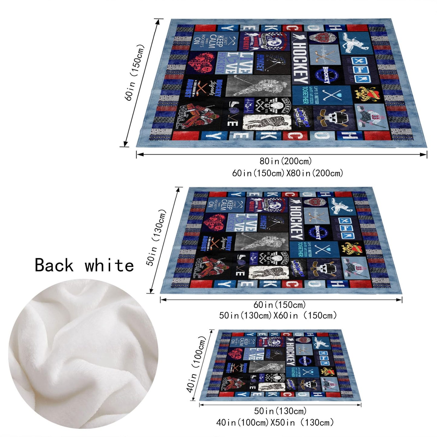 Hockey Blanket Hockey Gifts for Boys Kids Men Women Soft Cozy Fleece Throw Blanket for Couch Bed Sofa Xmas Decor Bedding 50'' x 60'' (Hockey Blanket 06)