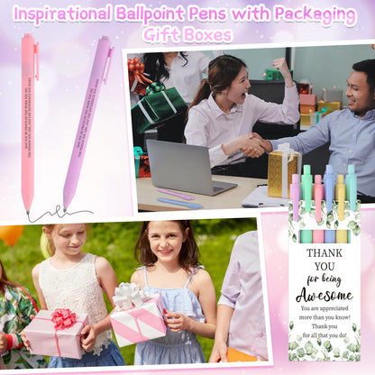 84 Pcs Inspirational Gifts Include Motivational Ballpoint Pens with Thank You Gift Boxes Appreciation Gifts for Coworkers Employee Colleagues Volunteer Teacher Nurse Back to School End of Year Gift