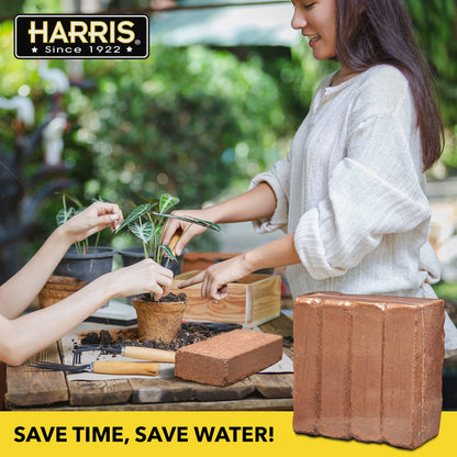 Harris Coconut Coir Pith, 4 Bricks Expand to 9 Gallons of Coir to Promote Healthy Root Growth