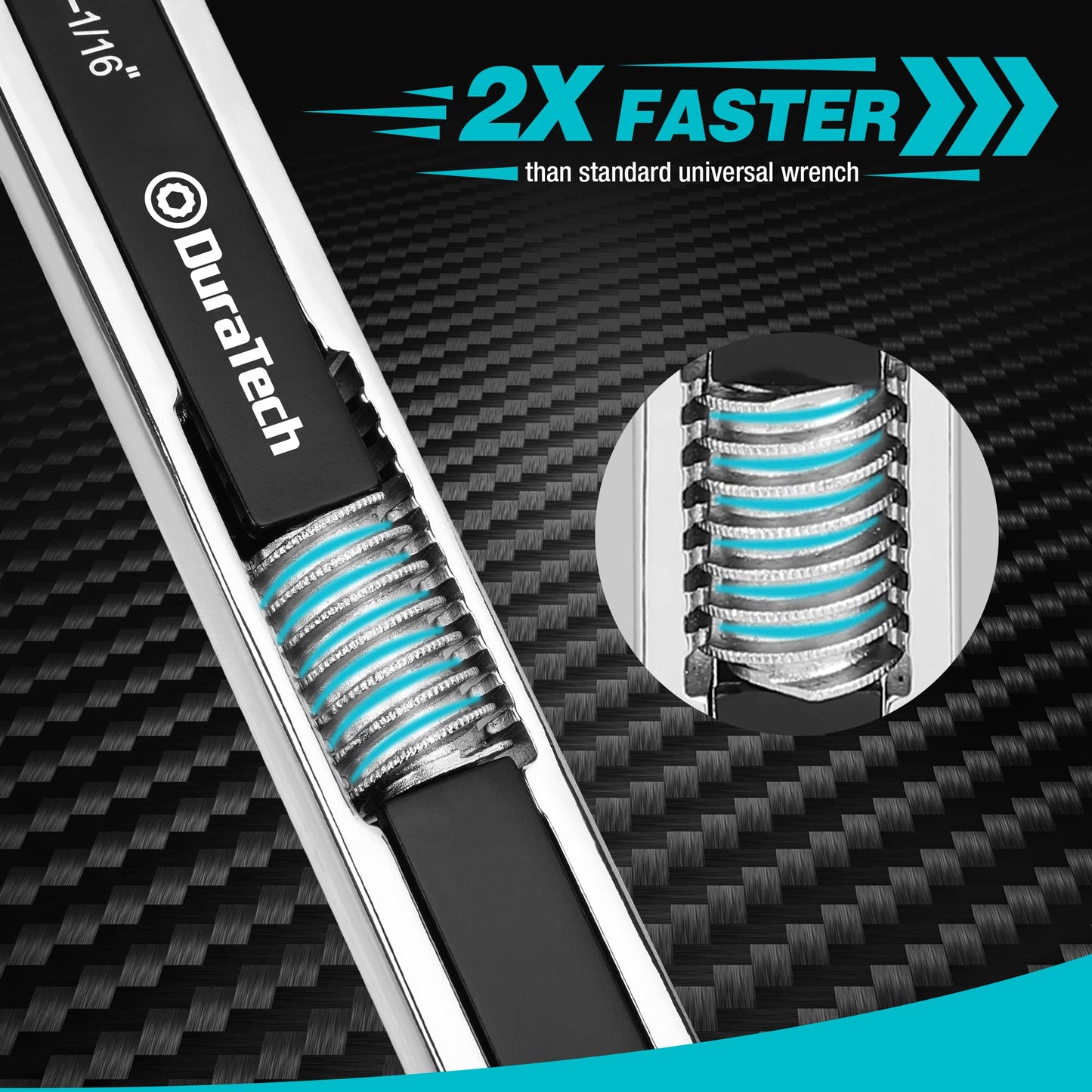 DURATECH Universal Wrench Set, Adjustable Wrench Set, SAE & Metric, 8-inch&10-inch, 44 Sizes in 2 Piece, Drop Forged, ANSI Standard